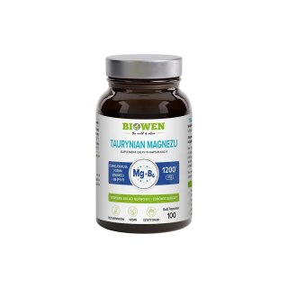 BIOWEN Taurynian magnezu 1200 mg z witaminą B6 (P-5-P) 100 kapsułek