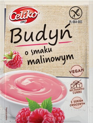 Budyń o smaku malinowym bezglutenowy bez dodatku cukru 40g CELIKO
