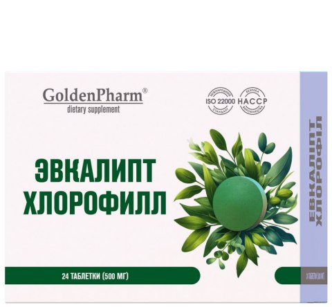 GOLDEN PHARM Eukaliptus + chlorofil 24 tabletek do ssania