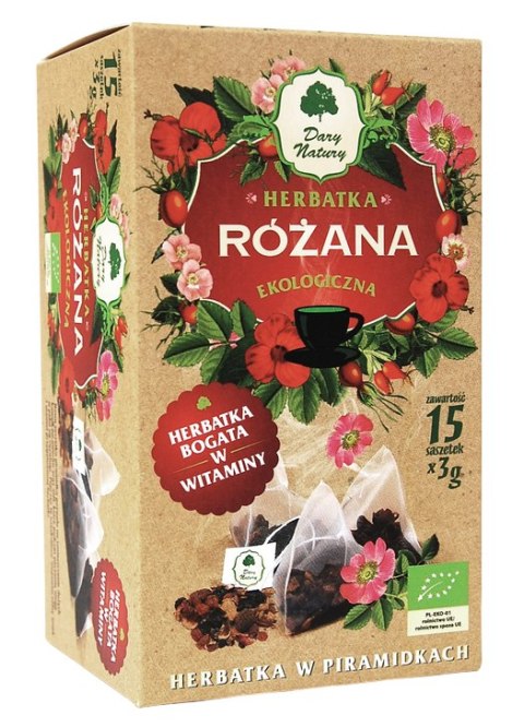 Herbatka Różana w piramidkach BIO 15*3g DARY NATURY