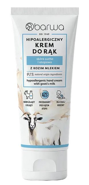 Hipoalergiczny krem do rąk z kozim mlekiem 75ml BARWA