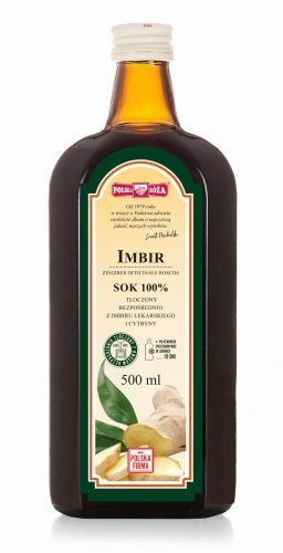 IMBIR sok 100% 500ml bez cukru POLSKA RÓŻA