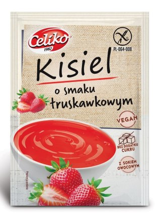 Kisiel o smaku truskawkowym bezglutenowy bez dodatku cukru 40g CELIKO