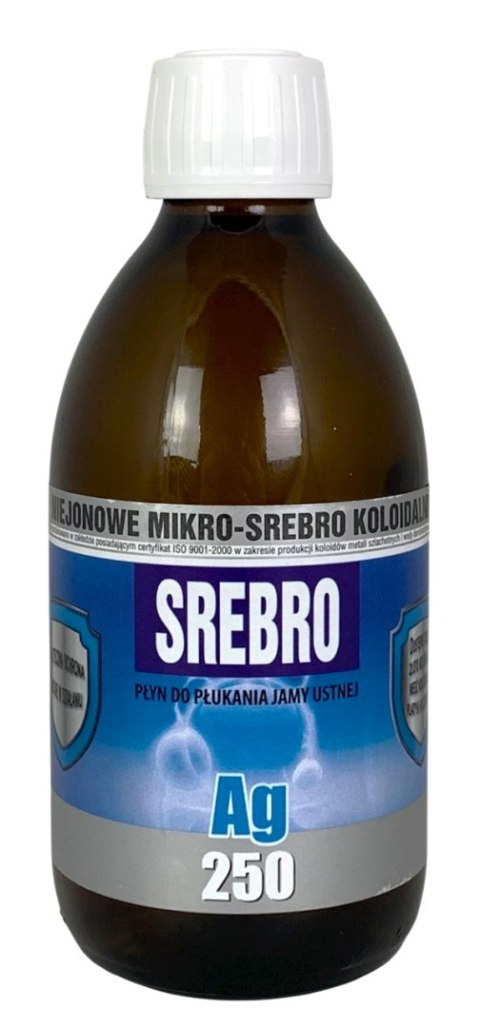 Mikro-Srebro koloidalne Ag250 25ppm 300ml PRO AKTIV - płyn do płukania jamy ustnej