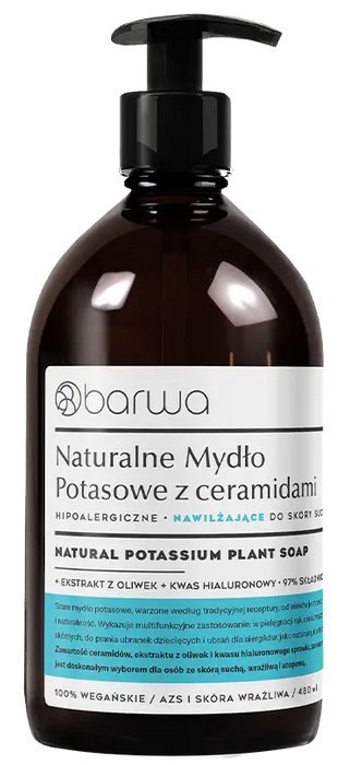 Mydło w płynie potasowe z ceramidami nawilżające 480ml BARWA