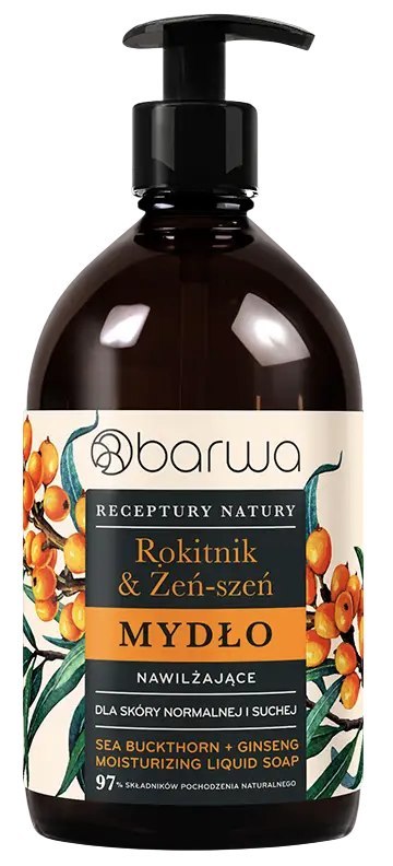 Mydło w płynie rokitnik & żeń-szeń nawilżające 480ml BARWA RECEPTURY NATURY