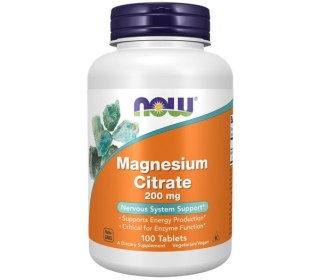 NOW FOODS Magnesium Citrate (200mg magnezu) 100 tabl. - Cytrynian magnezu