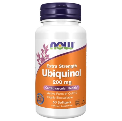 NOW FOODS Ubiquinol 200mg, 60 kaps. - aktywny Koenzym Q10