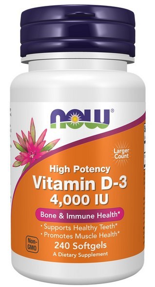 NOW FOODS Witamina D-3 4000 IU 240kaps.