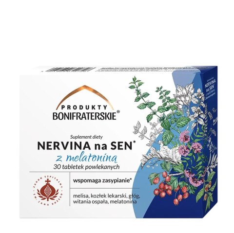 Nervina na sen z melatoniną 30 tabl. PRODUKTY BONIFRATERSKIE