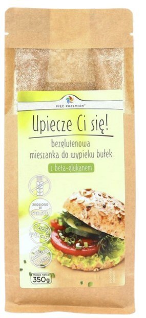 PIĘĆ PRZEMIAN Mieszanka do wypieku bułek z beta-glukanem bezglutenowa 350g
