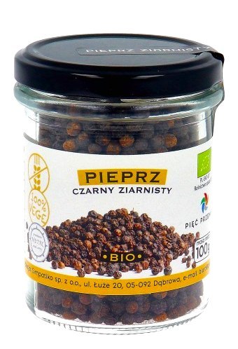 PIĘĆ PRZEMIAN Pieprz czarny ziarnisty bezglutenowy BIO 100g
