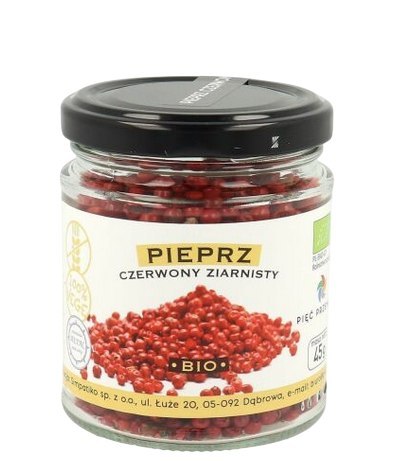 PIĘĆ PRZEMIAN Pieprz czerwony ziarnisty bezglutenowy BIO 45g