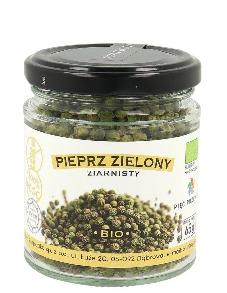 PIĘĆ PRZEMIAN Pieprz zielony ziarnisty bezglutenowy BIO 65g