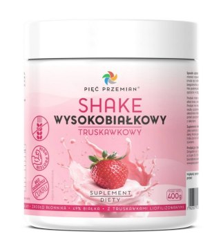 PIĘĆ PRZEMIAN Shake wysokobiałkowy truskawkowy 400g