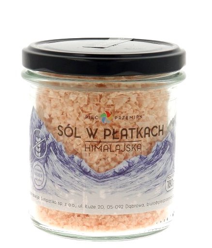 PIĘĆ PRZEMIAN Sól himalajska różowa w płatkach bezglutenowa 180g