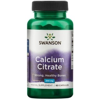 SWANSON Calcium Citrate 200mg, 60 kaps. - cytrynian wapnia