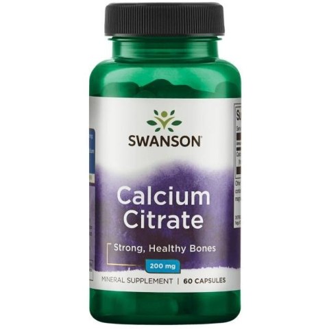 SWANSON Calcium Citrate 200mg, 60 kaps. - cytrynian wapnia