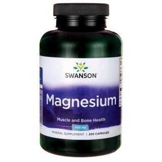 SWANSON Magnesium 200mg, 250 kaps. - tlenek magnezu