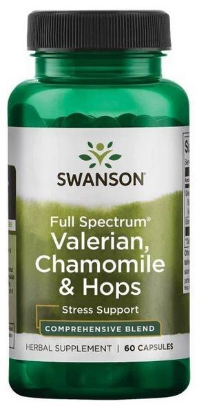 SWANSON Waleriana, Rumianek, Chmiel 60 kaps.