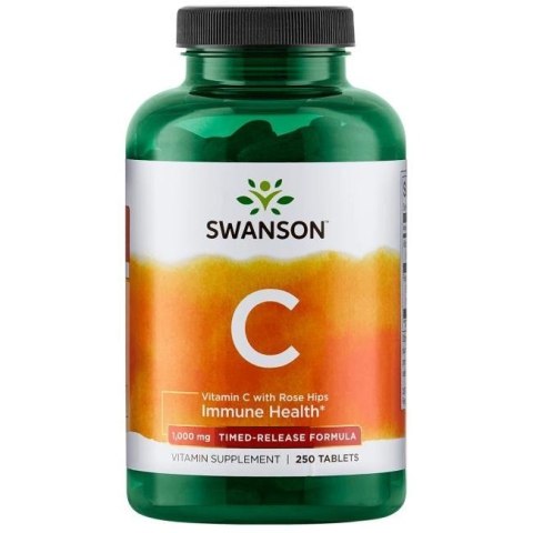SWANSON Witamina C 1000mg przedłużone działanie 250 tabl. z dziką różą