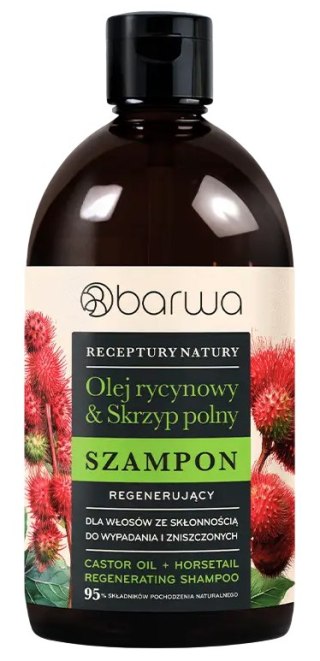 Szampon olej rycynowy & skrzyp polny regenerujący 380ml BARWA RECEPTURY NATURY