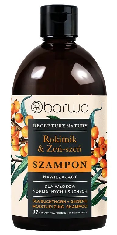 Szampon rokitnik & żeń-szeń nawilżający 380ml BARWA RECEPTURY NATURY