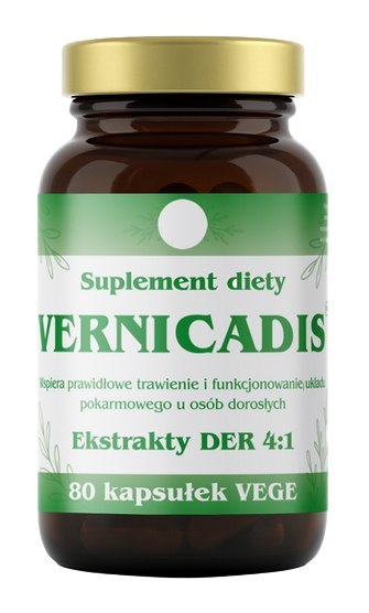 VERNICADIS ekstrakty DER 4:1 80 kaps. - suplement diety - wrotycz, piołun, dziurawiec, goździk, mniszek, kminek, mięta, tymianek