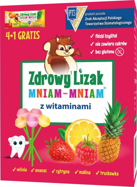 Zdrowy lizak Mniam-Mniam bez cukru witaminy 4+1 gratis STARPHARMA