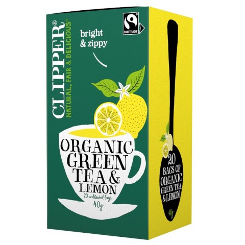 CLIPPER Herbata Zielona z cytryną FAIR TRADE BIO 20*2g