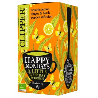 CLIPPER Herbatka Happy Mondays cytrynowa z imbirem i czarnym pieprzem BIO 20*2,25g