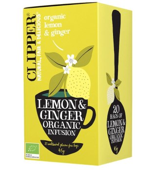 CLIPPER Herbatka Lemon & Ginger z imbirem i cytryną BIO 20*2,5g