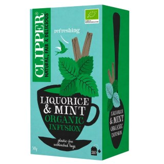 CLIPPER Herbatka Liquorice & Peppermint z lukrecją i miętą pieprzową BIO 20*1,5g