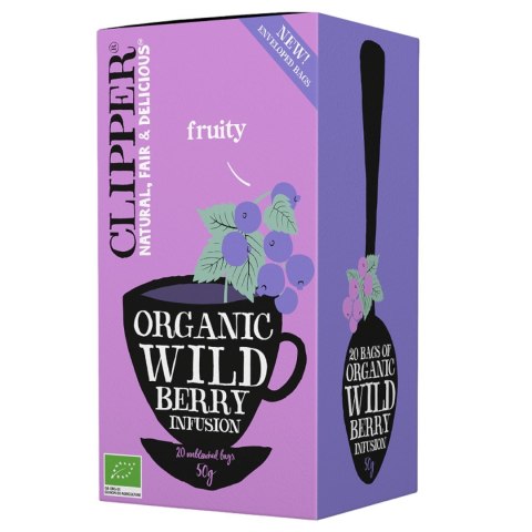 CLIPPER Herbatka Wild Berry z czarną porzeczką i maliną BIO 20*2,5g