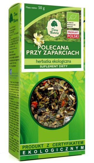 Herbatka Polecana przy Zaparciach BIO 50g DARY NATURY - suplement diety