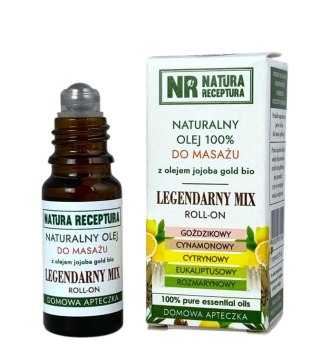 Olej do masażu legendarny mix z olejem jojoba roll-on 10ml NATURA RECEPTURA
