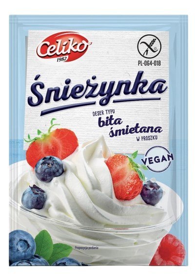 Śnieżynka deser typu bita śmietana w proszku bezglutenowa wegańska 50g CELIKO