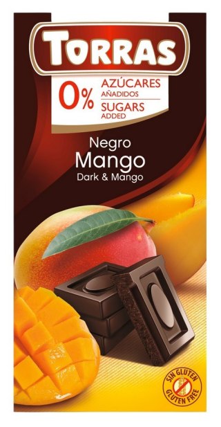 TORRAS Czekolada gorzka z mango bez dodatku cukru bezglutenowa 75g
