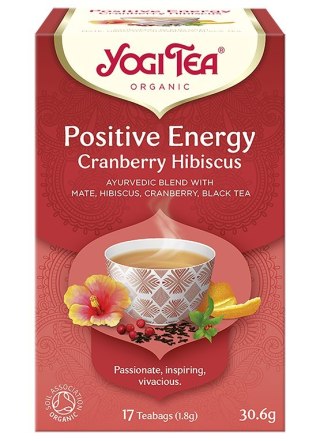 YOGI TEA Herbatka Positive Energy Cranberry Hibiscus - pozytywna energia żurawina hibiskus BIO 17*1,8g