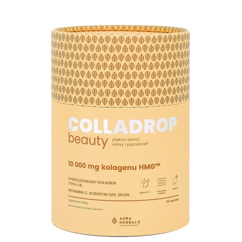 AURA HERBALS Colladrop BEAUTY saszetki - kolagen morski HMG smak mango 10000mg, 30 sasz.