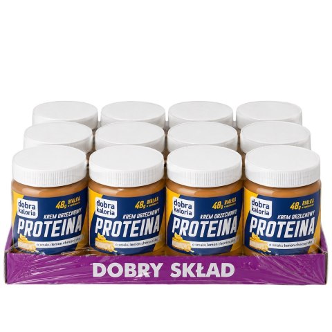 DOBRA KALORIA Krem orzechowy PROTEINA MIX 12 sztuk x 200g (4 x banoffee + 4 x karmel + 4 x lemon cheesecake)