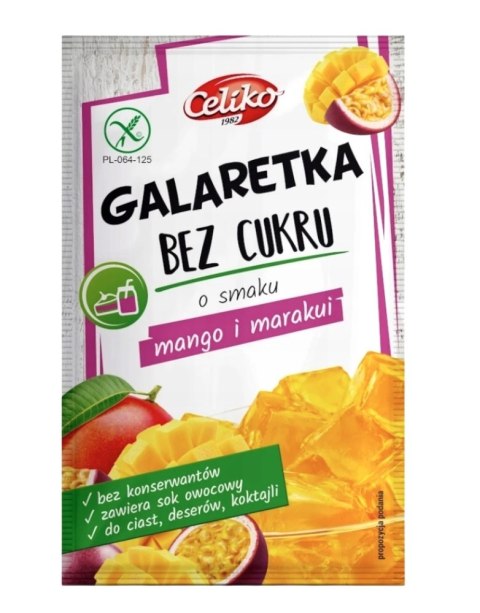 Galaretka o smaku mango i marakui bez cukru bezglutenowa 14g CELIKO