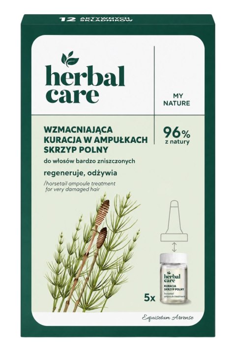 HERBAL CARE Kuracja w ampułkach SKRZYP POLNY do włosów bardzo zniszczonych 5x5ml FARMONA