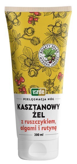 Kasztanowy żel z ruszczykiem, algami i rutyną 200ml VIRDE