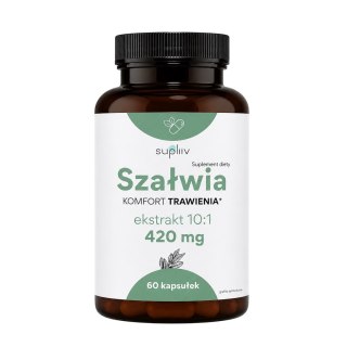 Szałwia ekstrakt 10:1 420mg, 60 kaps. SUPLIIV