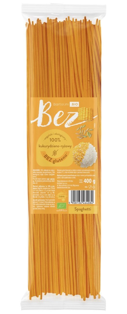BARTOLINI Makaron kukurydziano-ryżowy BIO bezglutenowy spaghetti 400g