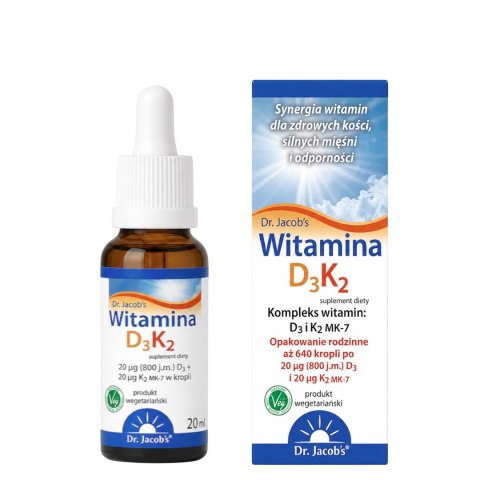 DR. JACOB'S Witamina D3+K2 w kroplach 20ml