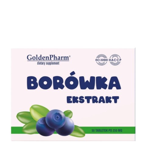GOLDEN PHARM Borówka czarna ekstrakt z cynkiem 50 tabl.