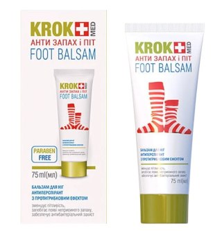 KROKMED Balsam Antyperspirant na przykry zapach i pocenie stóp 75ml GOLDEN PHARM