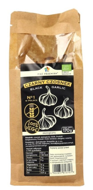 PIĘĆ PRZEMIAN Czarny czosnek główki BIO 170g